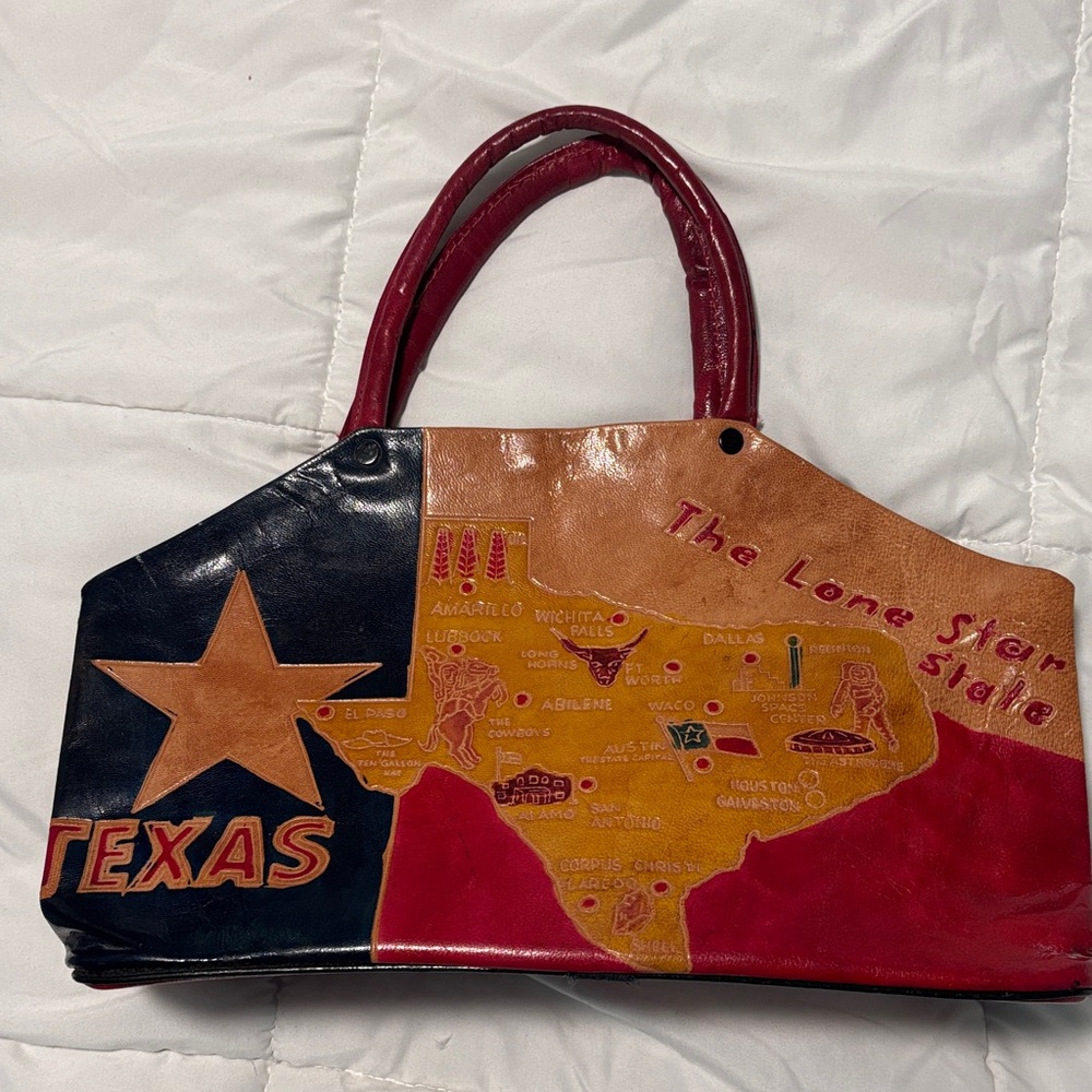 Texas Map Red and Tan Women's Bag